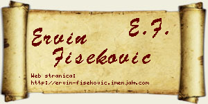 Ervin Fišeković vizit kartica